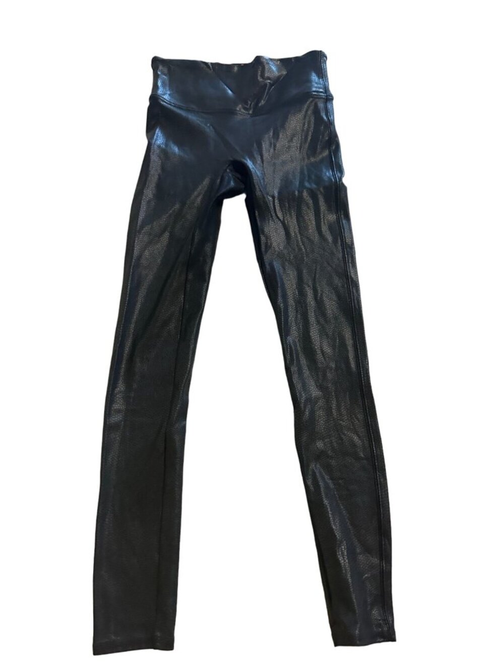 SPANX Faux Leather Patterned Skinny Leggings Size Small
